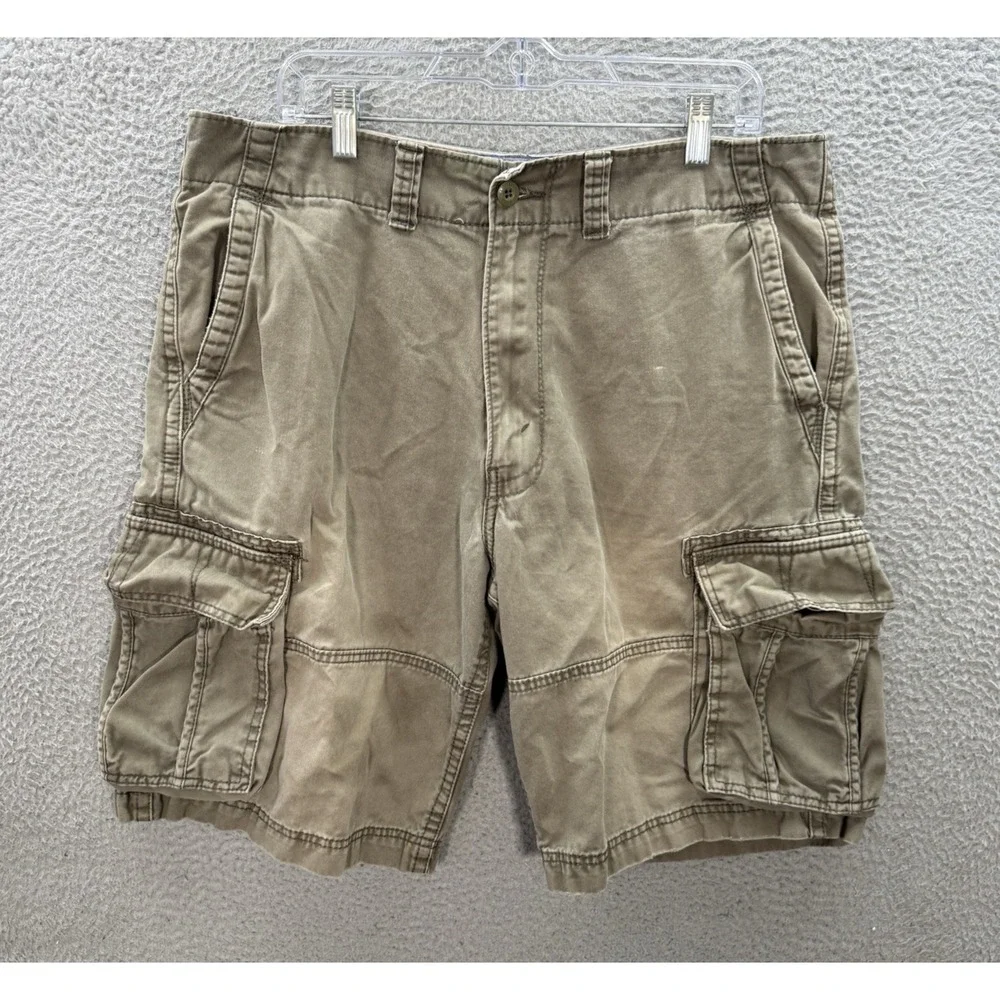 Levi Strauss Shorts‎ Mens 38 Green Cargo Skater Heavy Weight Grunge Faded Y2K